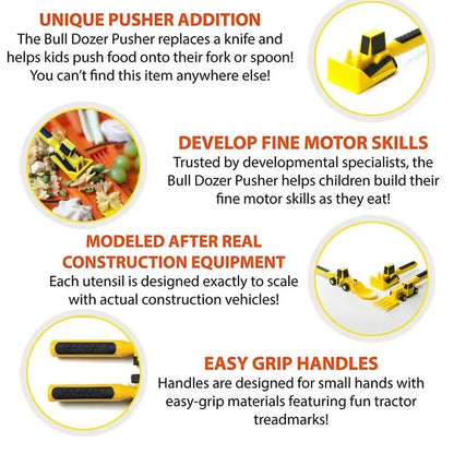 Festival Kids Tableware Suit Bulldozer Excavator Shovel Plate Fork Spoon Dinnerware Set Children Dinosaur Tableware Gadget