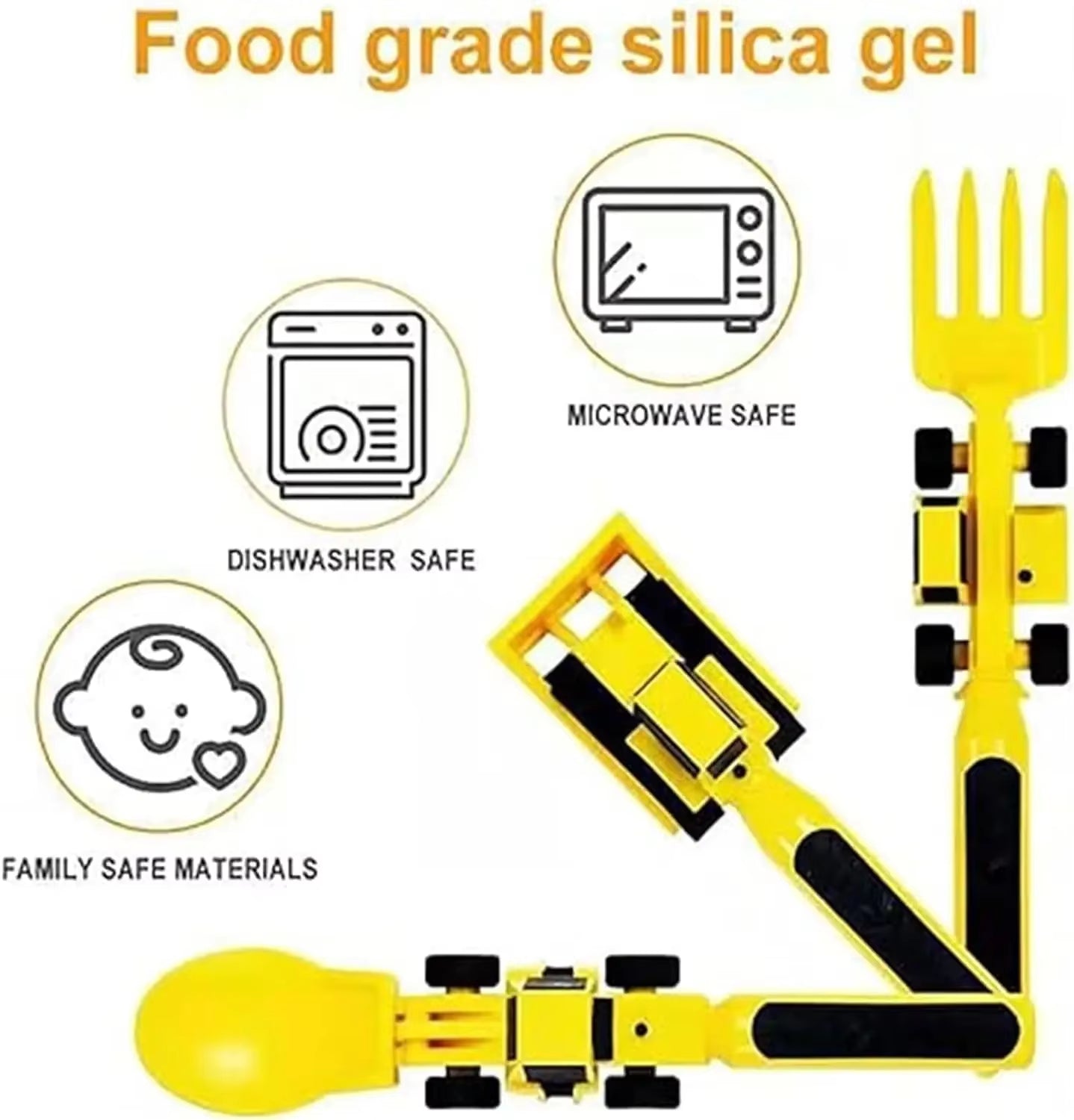 Festival Kids Tableware Suit Bulldozer Excavator Shovel Plate Fork Spoon Dinnerware Set Children Dinosaur Tableware Gadget